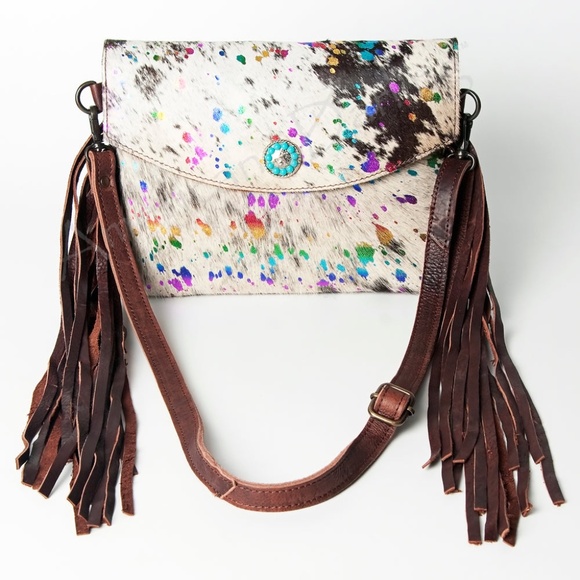 American Darling Envelope Hair-On Genuine Western Leather Women Bag - Picture 2 of 6